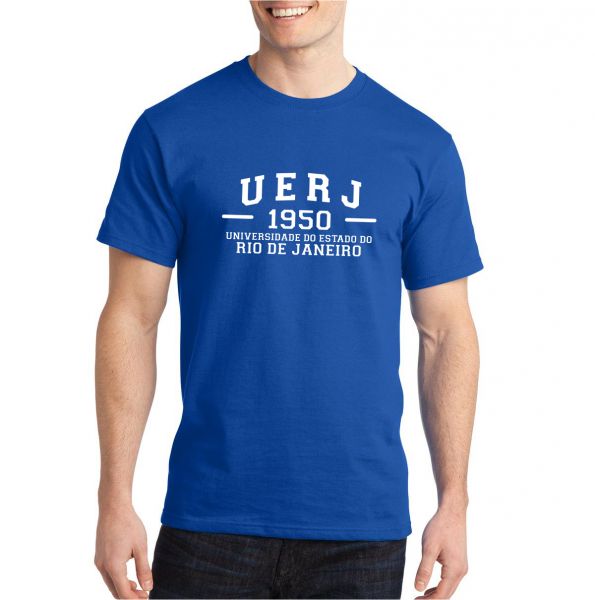 Camisa Universitária UERJ Masculina Azul Royal