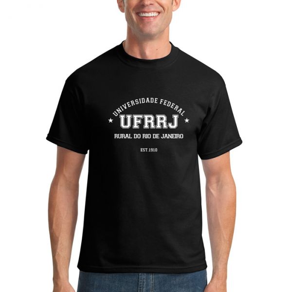 Camisa Universitária UFRRJ Masculina Preta