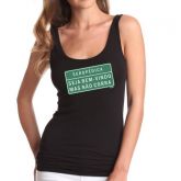 (GG) Camisa "Mas Não Corra"Baby Look Tamanho GG Preta Regata