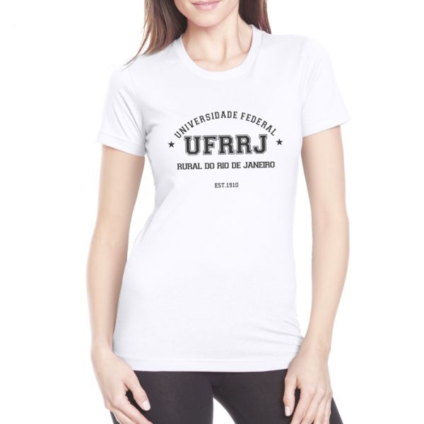 Camisa Universitária UFRRJ Baby Look Branca