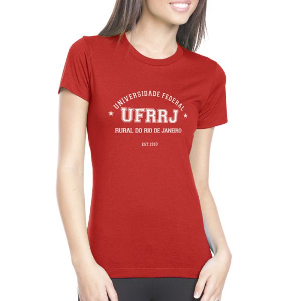 Camisa Universitária UFRRJ Baby Look Vermelha