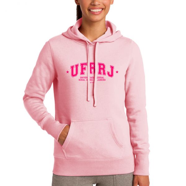 Moletom UFRRJ COM CURSO (costas) Unissex Rosa
