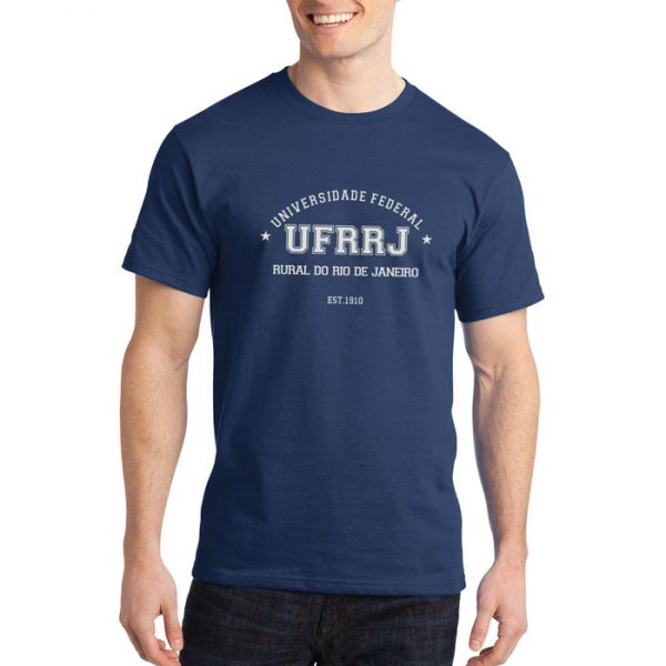 Camisa Universitária UFRRJ Masculina Azul Marinho